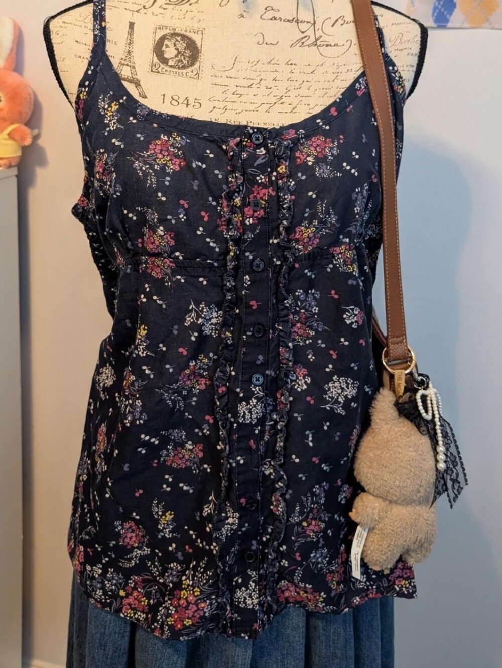 Floral Button Front Camisole XXL